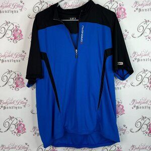 Garneau zip up tshirt jersey style top Men's Black and Blue Half-Zip Jacket